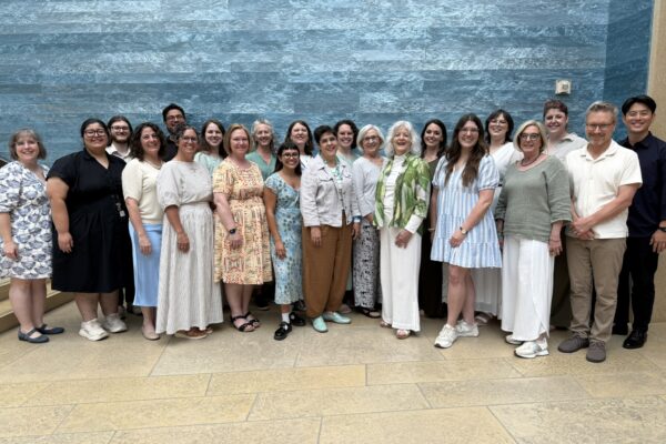 Blanton docent and Conspirare fan Laraine Lasdon took this photo of the whole concert team! From left to right: Ann McNair, Mari Estrada (Blanton Staff), Indri Schaelicke, Melissa Huebsch-Stroud, John Diaz, Alison Acton, Adrienne Pedrotti, Amy Harris, Kellie Bledsoe, Jordan Sanchez, Courtney Aguilar, Andrea Pobanz, Lee Ashlee Fletcher, Deborah Rupp, Linda Ramsey, Krystina Speegle, Emily Chandler, Cassidy Wallace, Nancy Lesch, Ali Carraher, Thomas Burritt and Joseph Choi.